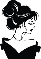 Elegant Woman Portrait Vector Illustration