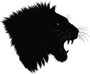 Roaring lion silhouette abstract grunge wild animal power symbol vector