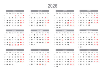 calendar for 2026