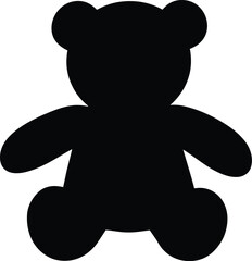 Cute teddy bear silhouette vector icon childish toy graphic design element vector