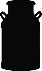 Retro milk can silhouette farm fresh dairy product vintage container vector