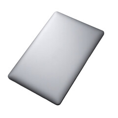 An overhead view presents a sleek, metallic, rectangular device with softly rounded corners, set against a stark black backdrop creating a high-contrast effect, with a subtle gradient of light and...