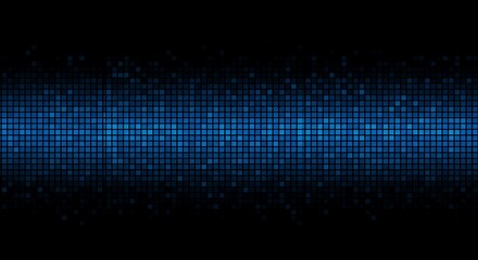 Abstract blue pixelated design on black background for digital imagery