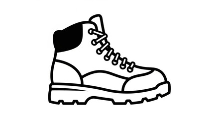 Hiking boot with laces and a thick sole for outdoor adventures and trekking in nature