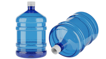 Crystal clear water jugs with refreshing condensation perfect for office coolers and home hydration solutions