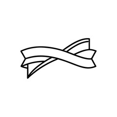 Simple outline drawing of a ribbon banner silhouette