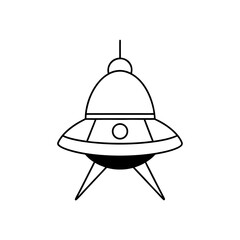 Illustration of a simple ufo spaceship art silhouette
