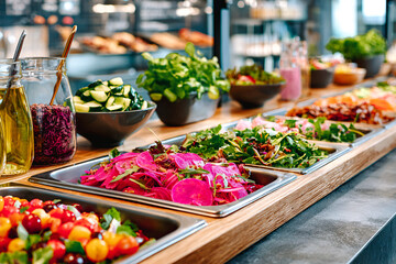 Buffet avec plats de crudités