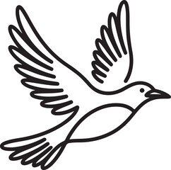 Obraz premium Elegant continuous line art illustration of a bird in flight, showcasing minimalist design and graceful movement