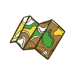 Discovering new routes and destinations with a hand-drawn folded map for exploration