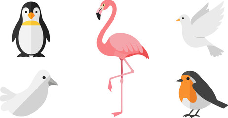 Various colorful birds illustration