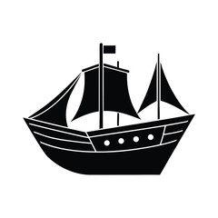 Sailor element isolated ship model on white background