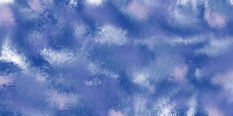 Abstract texture, original background, horizontal. Soft painted pattern with gentle brush strokes, subtle smudges, blended colors, worn textures, smooth gradients, blue, sky