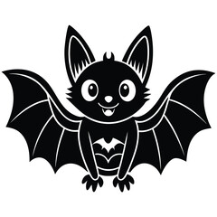 cartoon cute bat vector icon