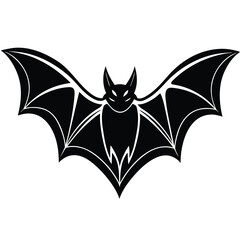 flying bat silhouette vector icon