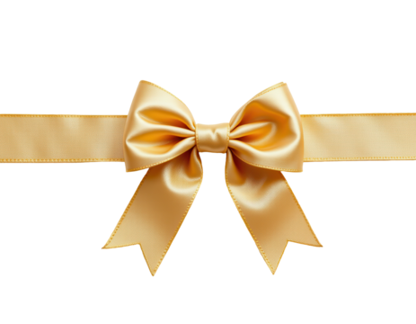 Elegant Gold Satin Bow with Ribbon for Gift Wrapping and Decor