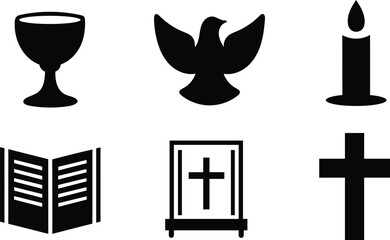 Symbolic representation of Christian faith and religion in vector format design