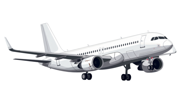 Sleek commercial airplane ready for flight, a symbol of global travel and modern aviation design.