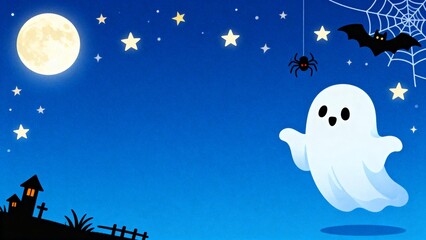 Halloween ghost and night scene