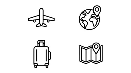 Stylish luggage set ready for vacation travel and adventure to exotic destinations worldwide easily carried
