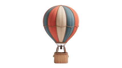 Vintage charm hot air balloon with red, white, and blue stripes evokes adventure and whimsical travel dreams