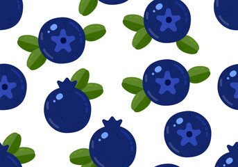 Seamless pattern with Blueberry, berry texture, backdrop for summer. National Blueberry Month
