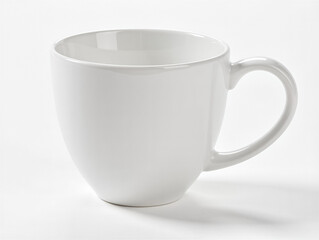 Pristine White Ceramic Coffee Mug Isolated on Clean White Background