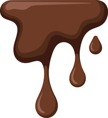 Rich molten chocolate drips delicious sweet dessert ingredient vector
