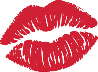 Red kiss mark lipstick stamp symbol love romance vector