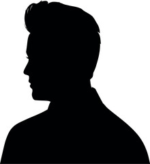 Vintage man silhouette profile retro hairstyle casual style vector