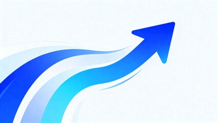Blue upward arrow with waves