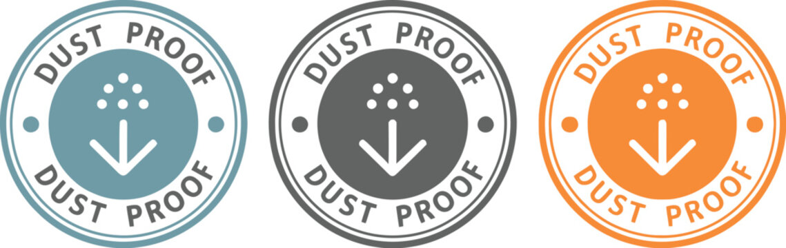 Dust proof vector icon set protection symbol illustration