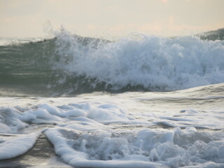 summer beach vacation waves sea water salty huge foam