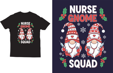Nurse Gnome Squad – Funny  Medical Christmas T-Shirt Design