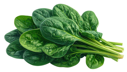 Freshly harvested spinach leaves, showcasing vibrant shades of green, are bunched together against a stark black backdrop, highlighting the textures and forms of the nutritious greens.