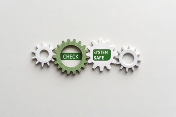 Arrangement of interlocking gears representing system safe check