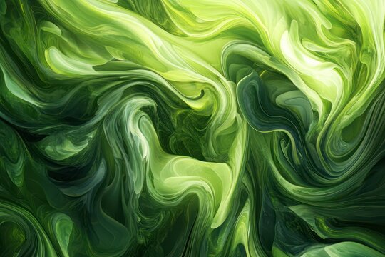 Lively Bright Green Abstract Motion Art