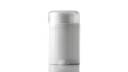 Obraz premium White solid deodorant stick in a plastic container with a clear cap, isolated on transparent background