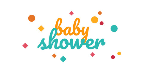 Card template with a multi-colored inscription. Vector illustration for gender reveal party