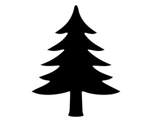 Fototapeta premium A simple evergreen tree silhouette, a classic symbol of the holiday season