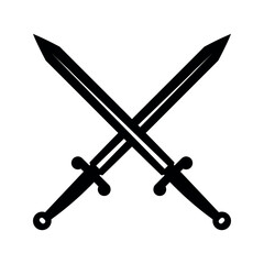 Crossed swords black silhouette weapon