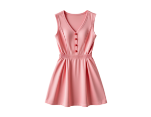 Elegant Pink Dress with Buttons and Flared Design for Women