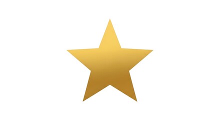 Obraz premium Elegant five-pointed golden star with a subtle metallic gradient, isolated on a white background.