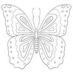 Butterfly design ready for creativity and artistic expression for children in a fun and engaging setting, coloring book, coloring page