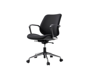 Obraz premium Stylish Black Office Chair with Comfortable Armrests and Wheels