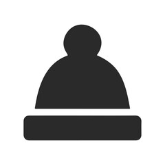 Simple knitted beanie hat icon in black and white
