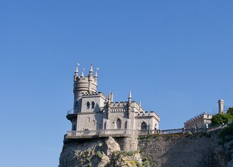 The Swallow's Nest castle, Gaspra,Yalta area, Crimea 2019, view from mountains