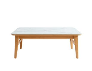 Modern White Marble Table with Wooden Legs for Stylish Interiors