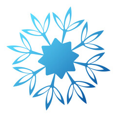 Christmas blue cold isolated snowflake design symbol