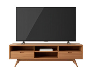 Modern TV Stand with Flat Screen Television and Minimalist Design